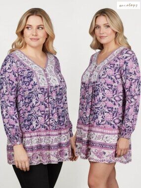 AVEOLOGY Boho Paisley Tunic Dress or Tunic Top – Plus 3X/4X – NWT
